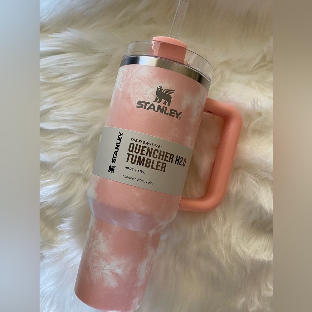 NWT New Stanley 40 Oz. Quencher H2.0 Tumbler in PEACH TIE DYE Target Limited Ed.